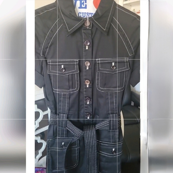 Black Button Up Dress - Picture 3 of 10